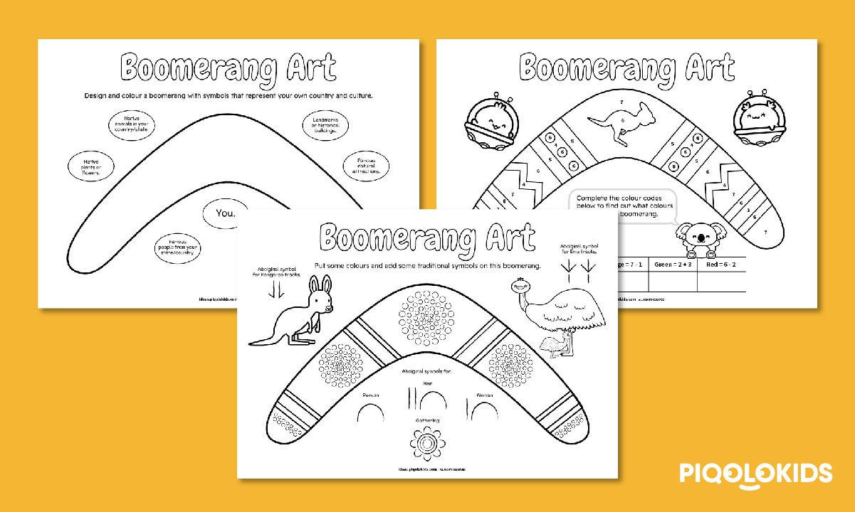Boomerang Art: Creative Printable Worksheets for Kids