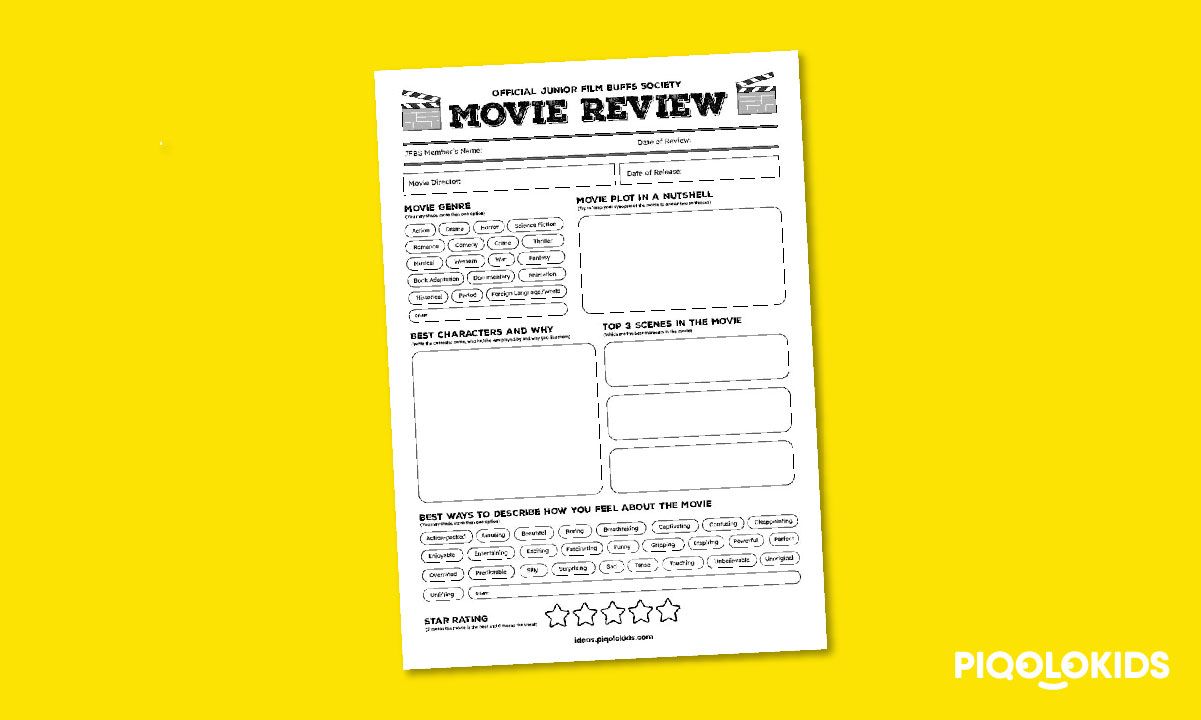 movie review writing activity