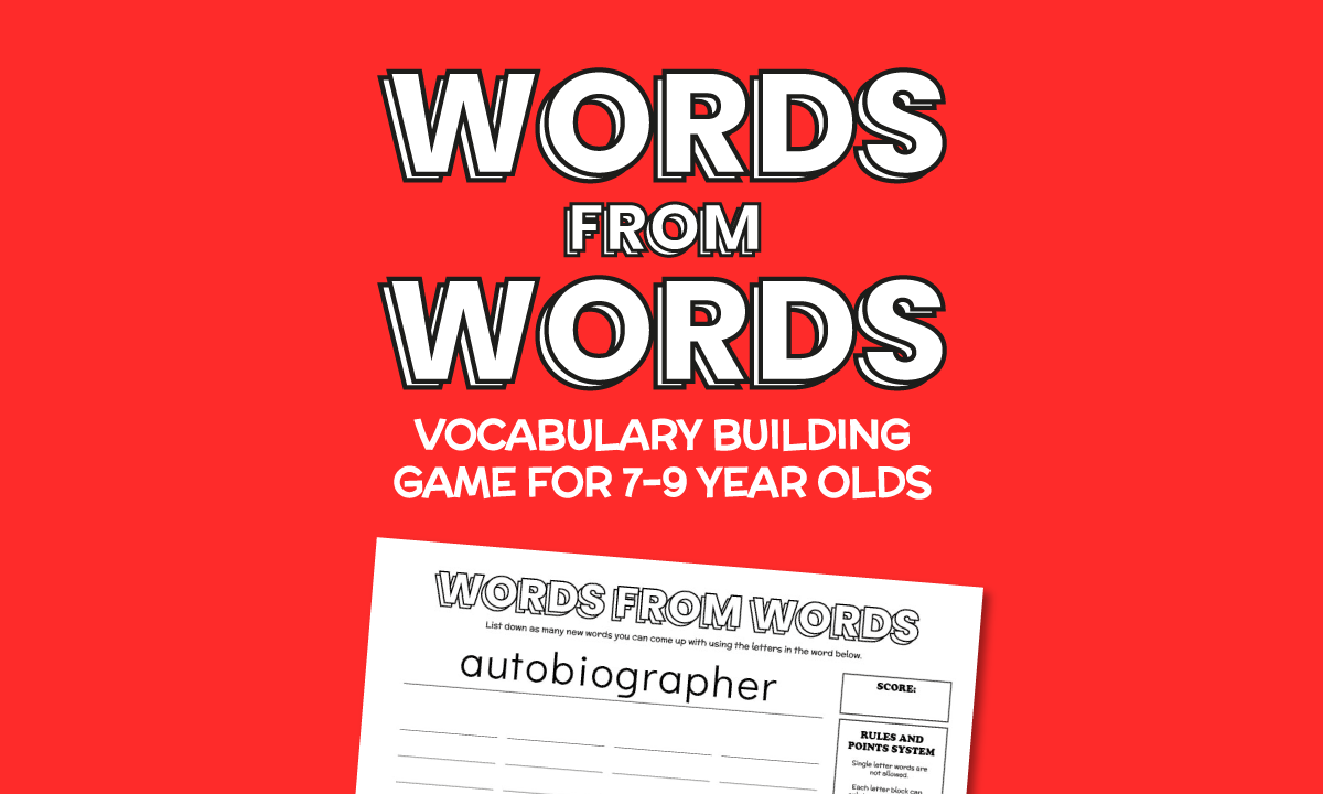 Words from Words: Vocabulary Training Game for 7 to 9 Year Olds