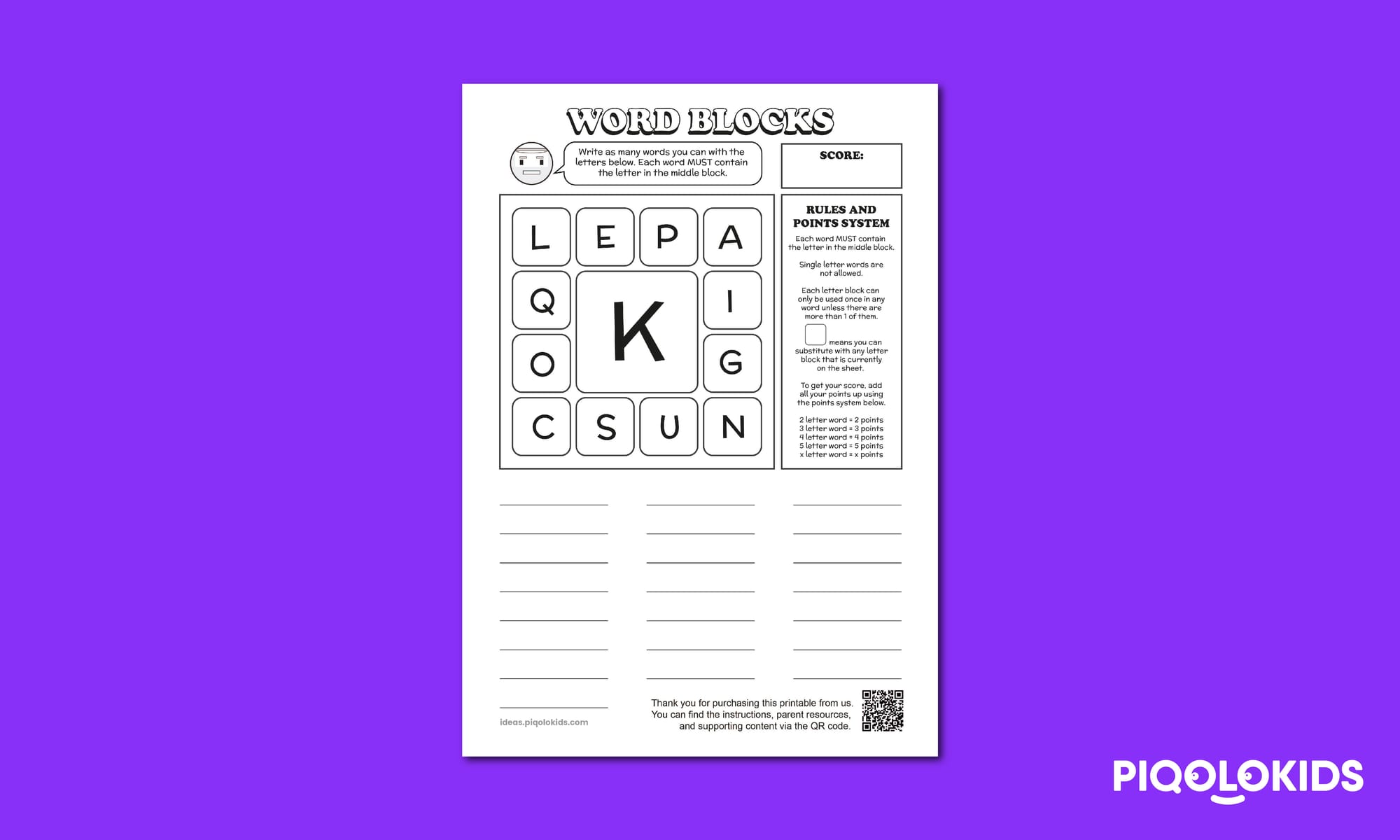 Word Blocks: Vocabulary Game