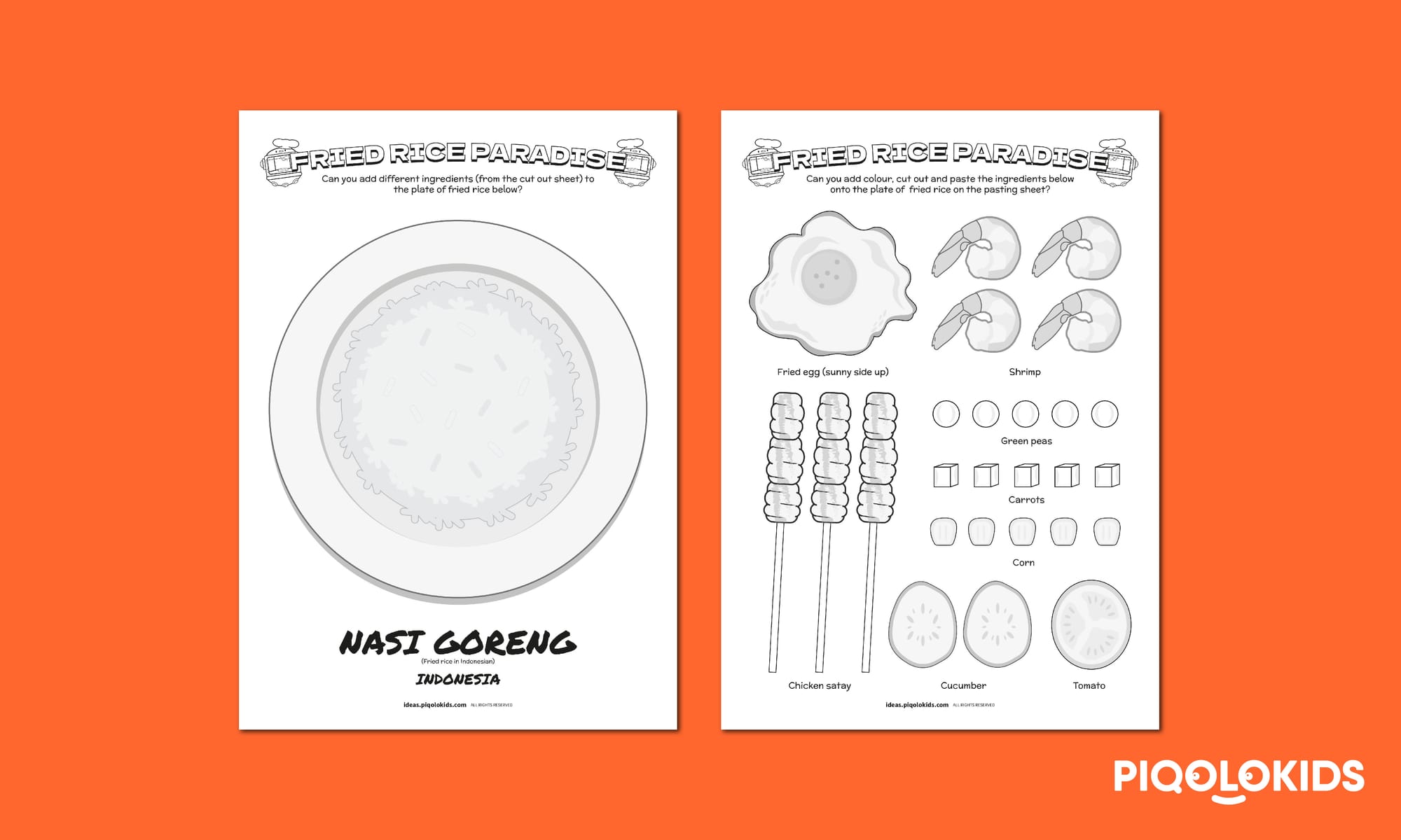 Cut & Paste Your Own Nasi Goreng: Printable Activity