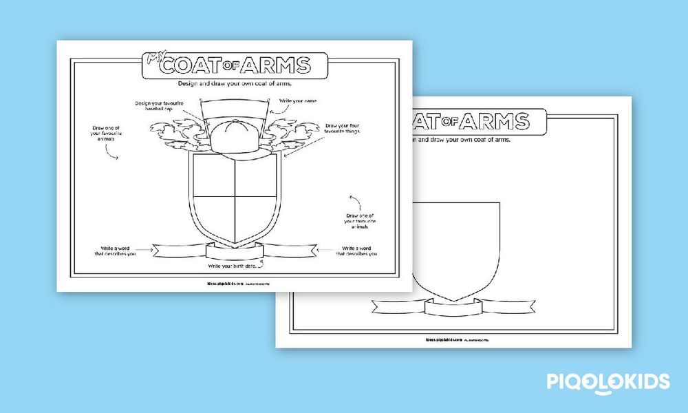 Design Your Own Coat of Arms Creative Printable Worksheets for Kids