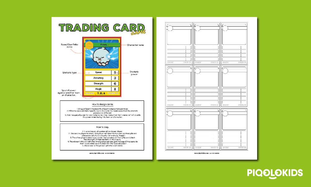 My Trading Card Game: Creative Printable Worksheets for Kids