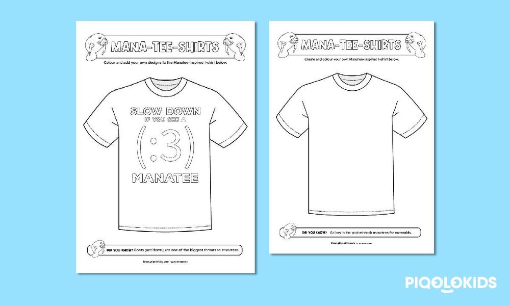 Design Manatee T-Shirts: Creative Printable Worksheets for Kids
