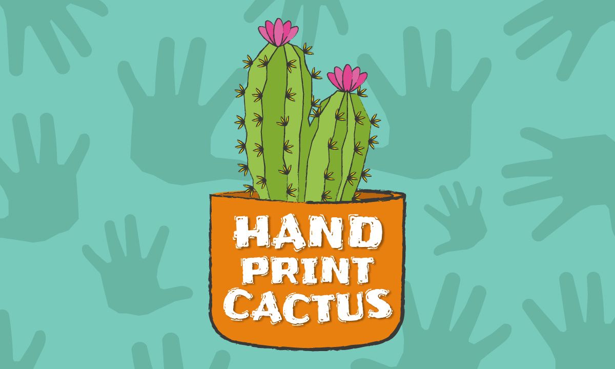 Draw Hand Print Cactus