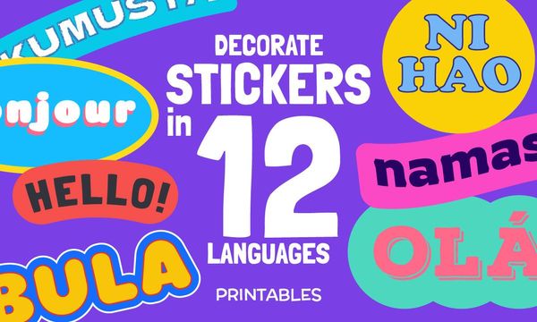Decorate "Hello" Stickers in 12 Languages